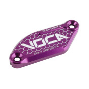 COUVERCLE DE MAITRE CYLINDRE DE FREIN 50 A BOITE VOCA POUR DERBI 50 SENDA DRD 2006>/RIEJU 50 MRT/SHERCO 50 SE-R, SM-R/APRILIA 50 SX, RX VIOLET ALUMINIUM CNC -J.JUAN-