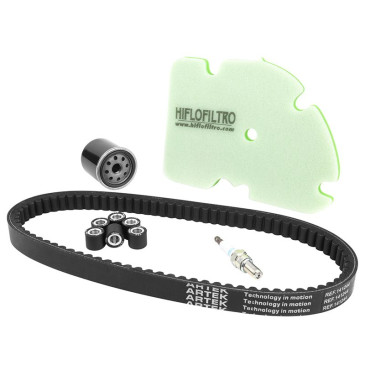 KIT ENTRETIEN MAXISCOOTER ADAPTABLE PIAGGIO 125 MP3 2006>, X8 2005>2007 (PACK 5 PIECES) -SELECTION P2R STANDARD- 3667385007788