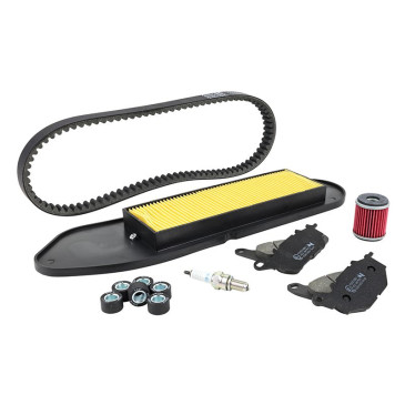 KIT ENTRETIEN MAXISCOOTER ADAPTABLE YAMAHA 125 XMAX 2018>2020 PLAQUETTE ORGANIQUE (PACK 7 PIECES) -SELECTION P2R- 3667385007870