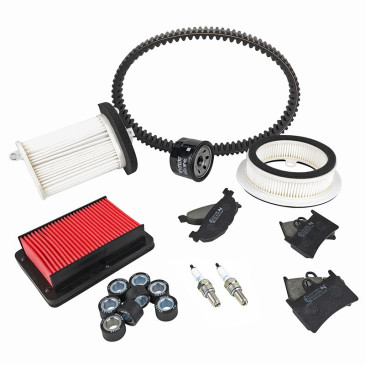 KIT ENTRETIEN MAXISCOOTER ADAPTABLE YAMAHA 500 TMAX 2008>2011 PLAQUETTE ORGANIQUE (PACK 11 PIECES) -SELECTION P2R- 3700948088135