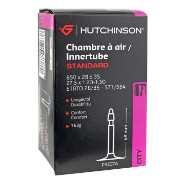CHAMBRE A AIR VELO 650 x 35B 28-35 HUTCHINSON VALVE PRESTA 48mm 163g 3248382052638