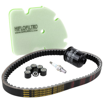 KIT ENTRETIEN MAXISCOOTER ADAPTABLE PIAGGIO 125 MP3 2006>, X8 2005>2007 (PACK 5 PIECES) -SELECTION P2R PREMIUM- 3667385007931