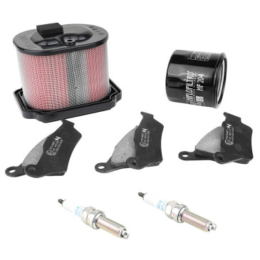 KIT ENTRETIEN MOTO ADAPTABLE YAMAHA 700 XTZ TENERE 2020> PLAQUETTE ORGANIQUE (PACK 7 PIECES) -SELECTION P2R PREMIUM- 3667385008303