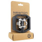 PEDALE VTT NEWTON ALU NOIR ANODISE 9/16" A ROULEMENT (COMPATIBLE CALE SHIMANO) (PAIRE) 105x95x23 mm 3700948310120