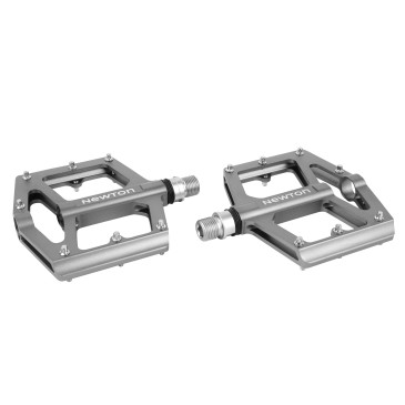 PEDALE VTT / BMX NEWTON ALU GRIS ANODISE 9/16" ROULEMENT DU (PAIRE) 105x102x26 mm 3700948310151