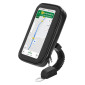 SMARTPHONE HOLDER - UNIVERSAL KIT WITH BRACKET ON HANDLEBAR or MIRROR LEG - Size L (15,5 x 8,5 cm) -P2R- 3700948258828