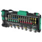 MINI CLIQUET, PORTE EMBOUT WERA TOOL CHECK PLUS 1 1/4 AVEC DOUILLES ET EMBOUT NOIR/VERT (SET 39 PIECES) -MARQUE ALLEMANDE POUR LES ATELIERS- 4013288234896