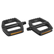 PEDALE VTT / BMX NEWTON ALU/RESINE NOIR ANODISE 9/16" A ROULEMENT (PAIRE) 105x109mm 3667385000444