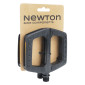 PEDALE VTT / BMX NEWTON ALU/RESINE NOIR ANODISE 9/16" A ROULEMENT (PAIRE) 105x109mm 3667385000444