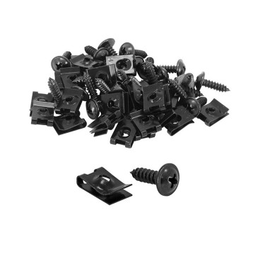 AGRAFE DE CARROSSERIE/CARENAGE/CAPOTAGE DIAM 4mm AVEC VIS 4 x 14 mm NOIR (SACHET DE 25 PIECES) -SELECTION P2R- 3667385003162