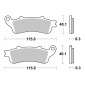 PLAQUETTE DE FREIN BREMBO POUR HONDA 250 FORZA 2000>2004 AV, 400 FJS SILVERWING 2006>2008 AV, 600 FJS SILVERWING 2001>2008 AV/PEUGEOT 125 LOOXOR 2003>2007 AV (SCOOTER CARBONE CERAMIQUE) -07072CC- 8020584630716