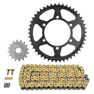 KIT CHAINE ADAPTABLE TRIUMPH 765 STREET TRIPLE 2017>2022 525 16x46 (DIAM COURONNE 106/125/10.5) (DEMULTIPLICATION ORIGINE) -AFAM- 5400598116780