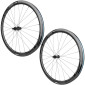 ROUES ROUTE DISQUE 700 FIR FC EVO 38 LIGHT CENTERLOCK CARBONE NOIR CASSETTE SHIMANO 12V AXE TRAVERSANT 12/100 ET 12/142 HAUTEUR/PROFIL 38 mm (PAIRE) POIDS 1270 g -TUBELESS READY- 8013271374574