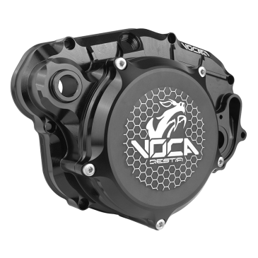 CARTER EMBRAYAGE 50 A BOITE VOCA RACING POUR MINARELLI 50 AM6 / RIEJU 50 MRT / BETA 50 RR / SHERCO 50 ALU CNC NOIR/ROUGE 3700948308134
