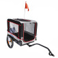 REMORQUE VELO UTILITAIRE MAXI 50Kg (DIMENSIONS L 138 x L 71x H70 cm) AVEC ROUES 16" x 3 FIXATION TIGE DE SELLE - POUR TRANSPORT ANIMAUX - REMORQUE LIVREE AVEC BACHE 3667385008884