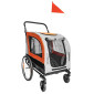 REMORQUE VELO UTILITAIRE FOND RIGIDE (DIMENSIONS L 134 x L 57.5 x H 95 cm) AVEC ROUES 20" x 2.4 FIXATION AXE DE ROUE - POUR TRANSPORT ANIMAUX - REMORQUE LIVREE AVEC BACHE 3700948300695