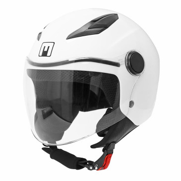 CASQUE ENFANT JET MPH PLAY SIMPLE ECRAN UNI BLANC BRILLANT YM (51 à 52 cm) (ECE 22.06)