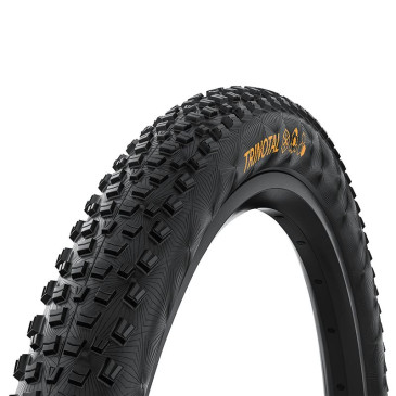 PNEU VTT 2 7.5 X 2.20 CONTINENTAL TRINOTAL TRAIL GRIP NOIR FLANC MARRON TUBELESS READY TS (60-622) TERRAIN MEUBLE ET MIXTE COMPATIBLE VAE 4019238402643