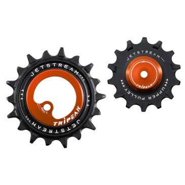 GALET DERAILLEUR AOPW TRIPEAK 14-18 DENTS CERAMIQUE 12x1V. SRAM T TYPE ORANGE (JEU DE 2) (GARANTIE 4 ans) 4710243292938