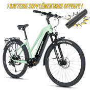 VELO ELECTRIQUE/VAE VTC 28 LEADER FOX BARNET 2025 FEMME VERT D'EAU 9V MOTEUR CENTRAL BAFANG M510 36V 95Nm BATTERIE 20Ah (20'' - H52cm - TAILLE L - POUR ADULTE DE 178cm à 185cm) 8592826101570