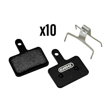 PLAQUETTE DE FREIN VTT SHIMANO DEORE M525/M515/M475/C501/C601/T615/T675, ACERA M3050, ALIVIO M395/M446/4050, ALTUS M315/M365/M375,MT200/400/410/500/UR-300 (ELVEDES MEDIUM ORGANIC) (BOX DE 10 PAIRES) 8716706023060
