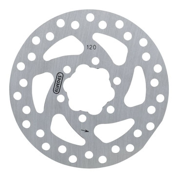 DISQUE DE FREIN BMX 6 TROUS ELVEDES 120 mm ARGENT -EPAISSEUR 1.8 mm- INCLUS VIS 8716706019926