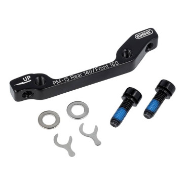 ADAPTATEUR FREIN A DISQUE VTT AVANT / ARRIERE ELVEDES ETRIER POST-MOUNT DISQUE 160 mm SUR FOURCHE ET 140 mm SUR CADRE INTERNATIONAL 8716706016703