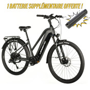 VELO ELECTRIQUE/VAE VTC 28 LEADER FOX BARNET 2025 FEMME GRIS 9V MOTEUR CENTRAL BAFANG M510 36V 95Nm BATTERIE 20Ah (18'' - H46cm - TAILLE M - POUR ADULTE DE 168cm à 178cm) 8592826101167