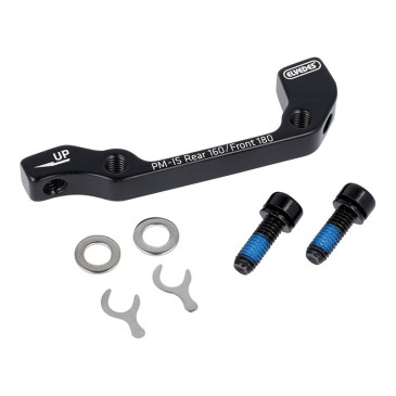 ADAPTATEUR FREIN A DISQUE VTT AVANT / ARRIERE ELVEDES ETRIER POST-MOUNT DISQUE 180 mm SUR FOURCHE ET 160 mm SUR CADRE INTERNATIONAL 8716706016710