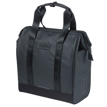 SACOCHE ARRIERE VELO LATERALE BASIL GRAND TARPAULIN SHOPPER NOIR DROIT/GAUCHE WATERPROOF 23L (34x19x35cm) 8715019182556
