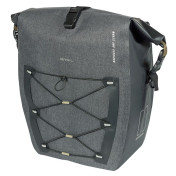SACOCHE ARRIERE VELO LATERALE BASIL NAVIGATOR STORM CYCLOTOURISTE WATERPROOF 25-31L NOIR FIXATION MIK HOOKS SUR PORTE BAGAGE (41x15x27cm) AVEC POIGNEE ET BANDOUILLERE FERMETURE ENROULEMENT 8715019182679