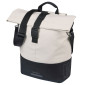 SACOCHE ARRIERE VELO LATERALE SAC BANDOULIERE BASIL COVE SHOPPER BLANC CASSE/NOIR DROIT/GAUCHE 14-16L FIXATION MIK HOOKS PORTE BAGAGE (36x14x29cm) AVEC POIGNEE FERMETURE PLIANTE IMPERMEABLE 8715019184956