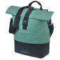 SACOCHE ARRIERE VELO LATERALE SAC BANDOULIERE BASIL COVE SHOPPER VERT ARGENTE/NOIR DROIT/GAUCHE 14-16L FIXATION MIK HOOKS PORTE BAGAGE (36x14x29cm) AVEC POIGNEE FERMETURE PLIANTE IMPERMEABLE 8715019184963