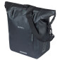 SACOCHE ARRIERE VELO LATERALE BASIL RIVO WATERPROOF 12-15L NOIR FIXATION MIK HOOKS SUR PORTE BAGAGE (38x14x25cm) AVEC POIGNEE ET BANDOUILLERE FERMETURE ENROULEMENT 8715019185250