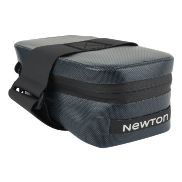 SACOCHE DE SELLE VELO NEWTON BLEU PETROLE METALLISE ETANCHE FIXATION VELCRO (L 120 x L 65 x h 50mm) 3700948311530