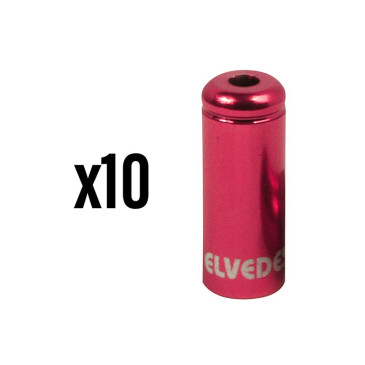 EMBOUT DE GAINE DE FREIN 5 mm ALU ROUGE ETANCHE (VENDU PAR 10) -ELVEDES- 8716706025460