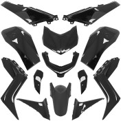 CARROSSERIE/CARENAGE MAXISCOOTER ADAPTABLE YAMAHA 125-300 XMAX 2023> NOIR BRILLANT (KIT 13 PIECES) -P2R- 3667385002332