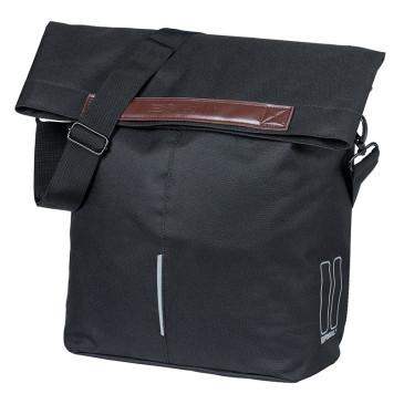 SACOCHE ARRIERE VELO LATERALE SAC BANDOULIERE BASIL CITY SHOPPER NOIR DROIT/GAUCHE 14-16L FIXATION MIK HOOKS PORTE BAGAGE FERMETURE PLIANT ANTI-PLUIE 8715019181528