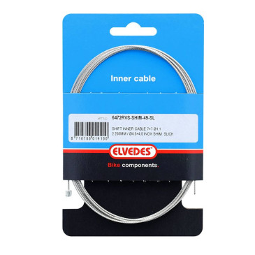 CABLE DE DERAILLEUR ROUTE/VTT ELVEDES INOX LISSE L2,25M (VENDU PAR 100) 8716706019100