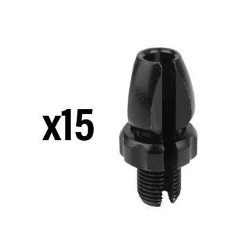 VIS CREUSE TENDEUR DE CABLE VELO M10 FENDUE ALU NOIR (SACHET DE 15 PIECES) -ELVEDES- 8716706024173