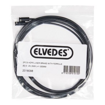 LINER ELVEDES NOIR POUR PASSAGE INTEGRE DES CABLES DE FREIN DIAM 2 - 2,5 mm L 750 mm (VENDU PAR 2) -INCLUS EMBOUT DE GAINE- 8716706019155