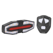 ECLAIRAGE VELO USB ARRIERE SUR TIGE DE SELLE NEWTON LED 30 LUMENS NOIR AVEC TELECOMMANDE FIXATION AU CINTRE (5 FONCTIONS EN FIXE ET CLIGNOTANT) 3667385000802
