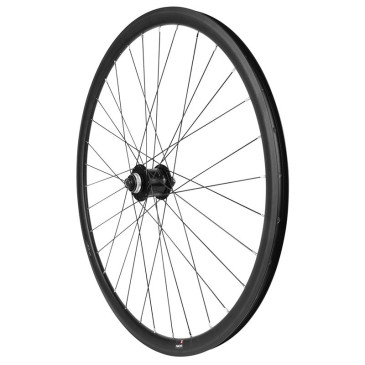 ROUE VTC / VAE DISQUE 700 DOUBLE PAROI AVANT MOYEU DYNAMO SHIMANO UR705 CENTERLOCK TUBELESS READY AXE TRAVERSANT 12/100 NOIR JANTE 19C 32 RAYONS -POIDS MAX 130 kg- COMPATIBLE GRAVEL 3667385009508
