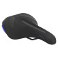SELLE NEWTON ROUTE/VTT COMFORT LINE NOIR/BLEU 266x208mm RAIL ACIER NOIR 3700948310762