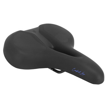 SELLE NEWTON CITY COMFORT LINE NOIR/BLEU 269x210mm RAIL ACIER NOIR 3700948310779