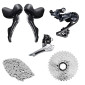 TRANSMISSION / GROUPE ROUTE SHIMANO 105 11V. AVEC LEVIER/MANETTE FREIN PATIN, DERAILLEUR AVANT + ARRIERE, CASSETTE 11-34 ET CHAINE (MONTAGE ATELIER) 3667385010023