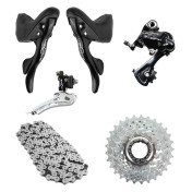 TRANSMISSION / GROUPE ROUTE CAMPAGNOLO VELOCE 10V. AVEC LEVIER/MANETTE FREIN PATIN, DERAILLEURS AVANT + ARRIERE, CASSETTE 13-29 ET CHAINE (MONTAGE ATELIER) 3667385010016