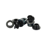 INTRAVIS PEDALIER BOSCH ACIER NOIR COMPATIBLE MONO PLATEAU 4 BRANCHES (JEU DE 4) - VIS ET CHEMINEE M8x0.75x4.5L + 4 cheminées aluminium M8x0.75x4.7L. 8058258293103