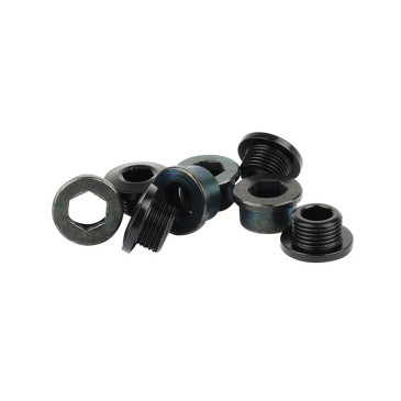 INTRAVIS PEDALIER BOSCH ACIER NOIR COMPATIBLE MONO PLATEAU 4 BRANCHES (JEU DE 4) - VIS ET CHEMINEE M8x0.75x4.5L + 4 cheminées aluminium M8x0.75x4.7L. 8058258293103