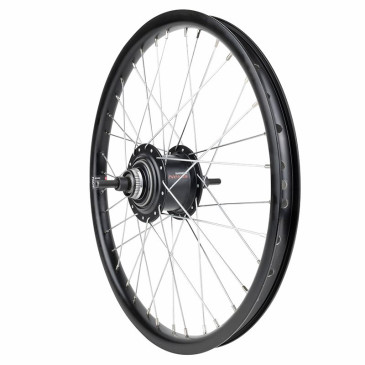 ROUE VTT / CARGO / VAE / E-BIKE / LONGTAIL 20" ER20 ARRIERE NOIR DOUBLE PAROI MOYEU NEXUS 7V FREIN CENTERLOCK 36 RAYONS INOX (J.40625) 3667385009836